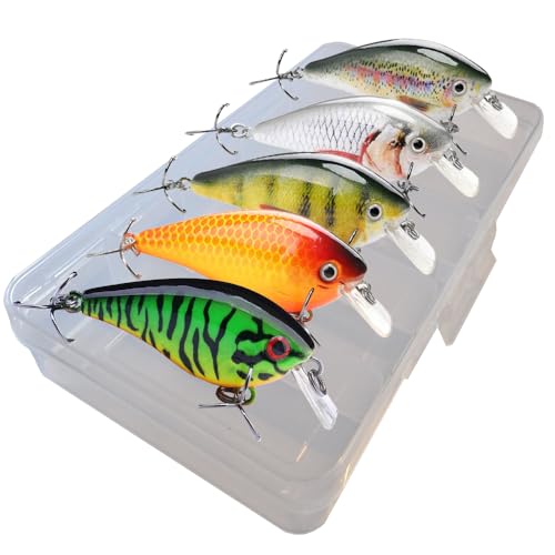 Crankbait Wobbler Set für Hecht, Barsch & Zander, Kunstköder Set für Spinnfischen, 13g I 7,5cm schwebend, 5er Set Angelköder in verschiedenen Dekoren, Hechtköder, Barschköder, Zanderköder Crankbait Wobbler Set für Hecht, Barsch & Zander, Kunstköder Set für Spinnfischen, 13g I 7,5cm schwebend, 5er Set Angelköder in verschiedenen Dekoren, Hechtköder, Barschköder, Zanderköder von PERCH`N PIKE