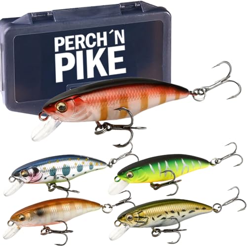 Wobbler im 5er Set für Forelle & Barsch, 5,5cm, Kunstköder Set für Spinnfischen, Minnow Köder sinkend für Süßwasser, Ultra Light 4,4 g I 5,5 cm in verschiedenen Dekoren, Forellenköder (Set-3) Wobbler im 5er Set für Forelle & Barsch, 5,5cm, Kunstköder Set für Spinnfischen, Minnow Köder sinkend für Süßwasser, Ultra Light 4,4 g I 5,5 cm in verschiedenen Dekoren, Forellenköder (Set-3) von PERCH`N PIKE