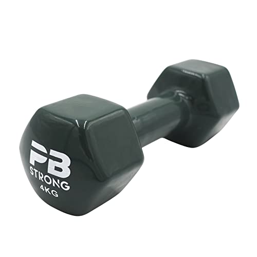 PERFORMBETTER+ PB Strong Vinyl Kurzhantel, 1-10 kg, Rutschsichere Hantelgewichte in Einheitsgröße für Krafttraining & Muskelaufbau, Einzeln (4) von PERFORMBETTER+