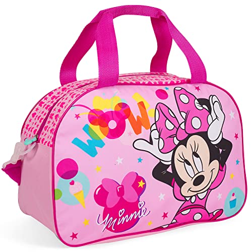 Minnie Mouse Sporttasche für Kleine Mädchen - Rosa Kinder Schwimmtasche Wasserdicht mit Minni Maus - Umhängetasche Duffel Bag Pink für Kleinkind Kindergarten - 42x28x21 cm - Perletti Minnie Mouse Sporttasche für Kleine Mädchen - Rosa Kinder Schwimmtasche Wasserdicht mit Minni Maus - Umhängetasche Duffel Bag Pink für Kleinkind Kindergarten - 42x28x21 cm - Perletti von PERLETTI