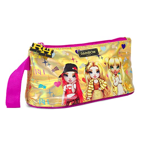 PERLETTI Rainbow High Federmäppchen Kleine Mädchen - Kinder Etui Pink für Schule Kindergarten - Farbige Puppen Federtasche Kleinkind - Federmappe Gold mit Holografischem Hintergrund - 10x21x8 cm PERLETTI Rainbow High Federmäppchen Kleine Mädchen - Kinder Etui Pink für Schule Kindergarten - Farbige Puppen Federtasche Kleinkind - Federmappe Gold mit Holografischem Hintergrund - 10x21x8 cm von PERLETTI