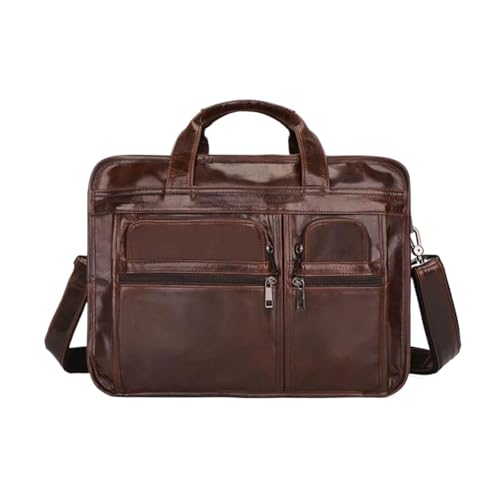 PETLICCD Herren Laptoptaschen Aktentaschen Echtes Leder Messenger Schultertaschen Gepäck Handtaschen Computer Taschen von PETLICCD