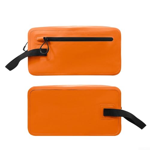 Geräumige wasserdichte Kulturtasche für Reisen, mehrere Taschen, 23, 15, 5, 8 cm, Orange von PETSTIBLE