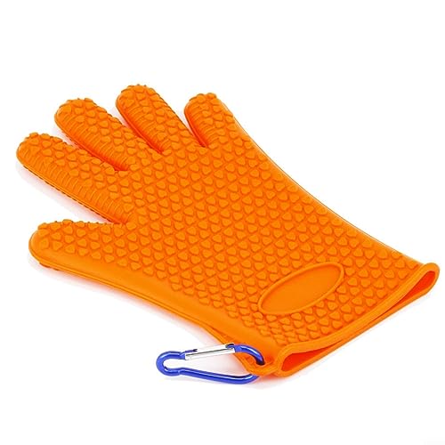 PETSTIBLE 1 x Fischfanghandschuhe, Angelhandschuhe, rutschfeste Handschuhe, schützt die Hand (orange) von PETSTIBLE