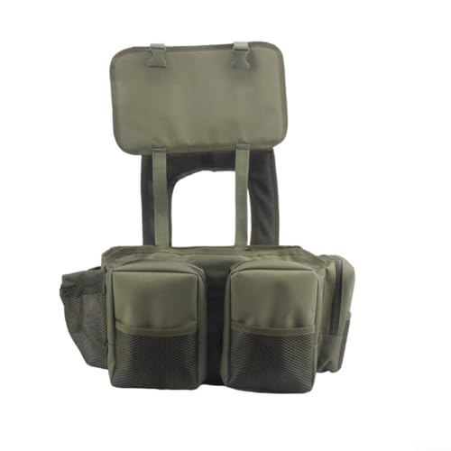 PETSTIBLE Angelsitzbox, grüne Angelsitzbox mit Riemen, Rucksack-Konverter, Angelrucksack, Tasche (Militärgrün) von PETSTIBLE