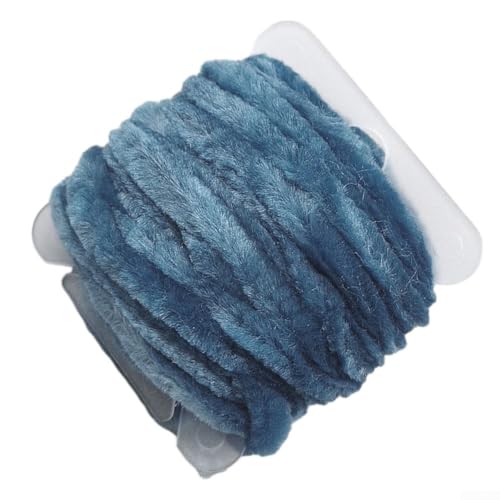 Premium-Viskose-Chenille-Garn zum Fliegenbinden, 3 x 5 mm breit, flauschiger Nymphenkörper, Blau von PETSTIBLE