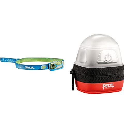 PETZL Jungen Tikkid Stirnlampe, Blau, Uni & Erwachsene Noctilight Stirnlampe Schutzhülle, One Size, Schwarz/Orange von PETZL