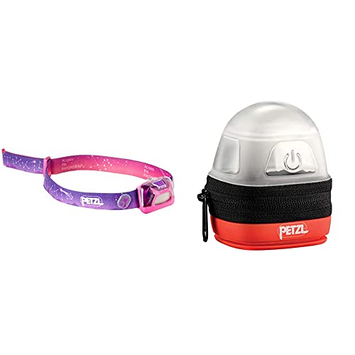 PETZL Mädchen Tikkid Stirnlampe, Rosa, Uni & Erwachsene Noctilight Stirnlampe Schutzhülle, One Size, Schwarz/Orange von PETZL