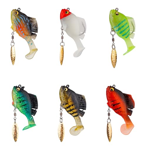 6st Vormontierte Jigköpfe Weiche Angelköder, Kunststoff Swimbait Angeln mit Versteckten Haken in der Oberen Flosse Angelköder Köder Ausrüstung für Salzwasser und Süßwasserbarsch Forelle 6st Vormontierte Jigköpfe Weiche Angelköder, Kunststoff Swimbait Angeln mit Versteckten Haken in der Oberen Flosse Angelköder Köder Ausrüstung für Salzwasser und Süßwasserbarsch Forelle von PEUTIER