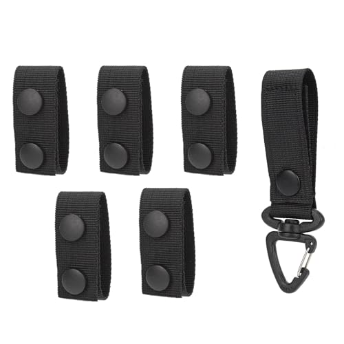 PEUTIER 5stk Gürtelschlaufenhalter & 1stk Schlüsselclip, Nylon-Dienstgürtelzubehör mit Doppelten Druckknöpfen für Strafverfolgungsbehörden Passend für 5,08-6,35cm mit Gürtelschlaufenhalter PEUTIER 5stk Gürtelschlaufenhalter & 1stk Schlüsselclip, Nylon-Dienstgürtelzubehör mit Doppelten Druckknöpfen für Strafverfolgungsbehörden Passend für 5,08-6,35cm mit Gürtelschlaufenhalter von PEUTIER