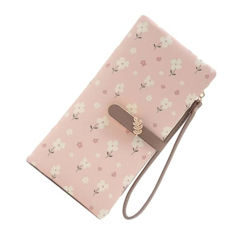 Lange Geldbörsen, große Kapazität, Geldbörse, Handytasche, Blumendruck, Brieftaschen mit Kartenfächern, praktische Brieftaschen für Damen und Frauen, Pink von PEVive