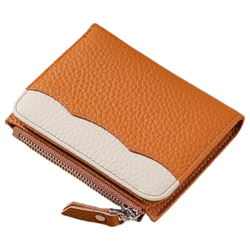 PEVive Elegante Damen Kleine Geldbörse mit Blockierung Tragbare Geldtasche Auffällige PU 1eather Kartenhalter für Frauen, Braun von PEVive