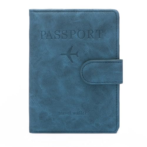 PEVive Halter PU 1eather und Kartenhalter Halter Reise Wallet Case für Ticketkarte, Blau, As detailed discription von PEVive