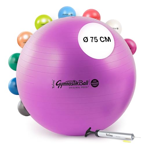 PEZZI Original Ball MAXAFE 75cm violett Pumpe Gymnastikball Sitzball von PEZZI