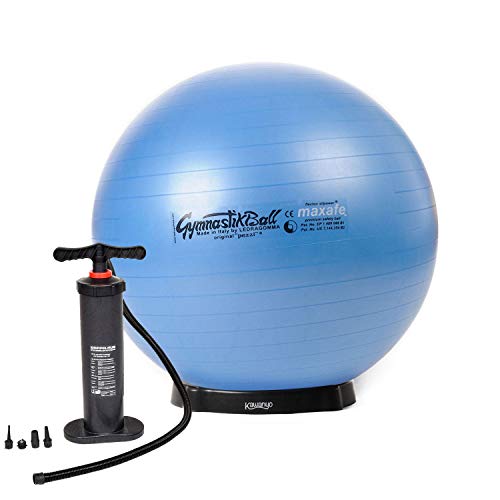 Original Pezzi® Gymnastikball MAXAFE 65 cm blau mit Pumpe & Ballschale von PEZZI