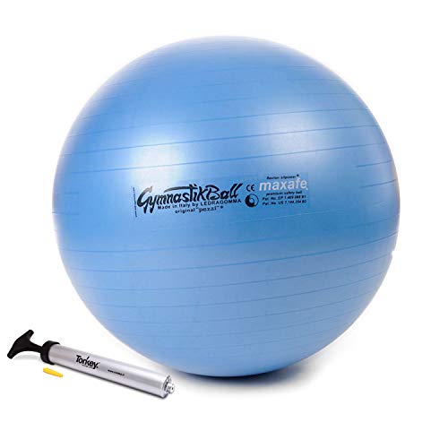 Original Pezzi Ball MAXAFE 75cm blau mit Pezzi Pumpe Gymnastikball Sitzball von PEZZI