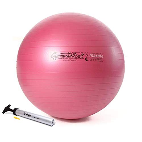 Original Pezzi Ball MAXAFE 75cm rubinrot mit Pezzi Pumpe Gymnastikball Sitzball von PEZZI