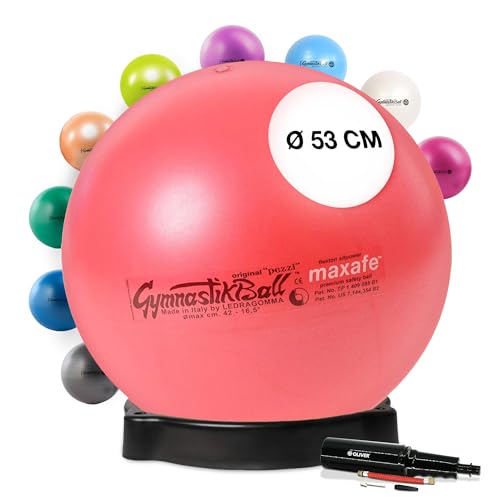 Original Pezziball MAXAFE 53 cm rot m. Ballschale & Pumpe Kombi Gymnastikball von PEZZI