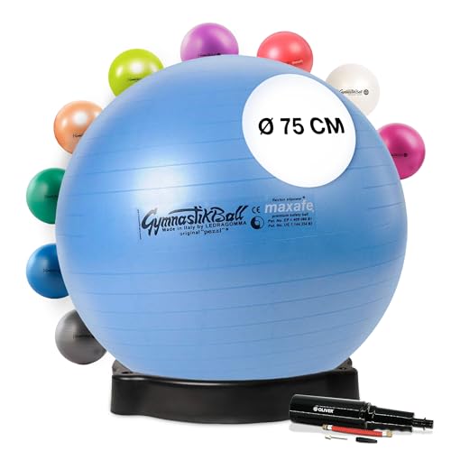 Original Pezziball MAXAFE 75cm mit Ballschale & Pumpe Kombi lightblue von PEZZI