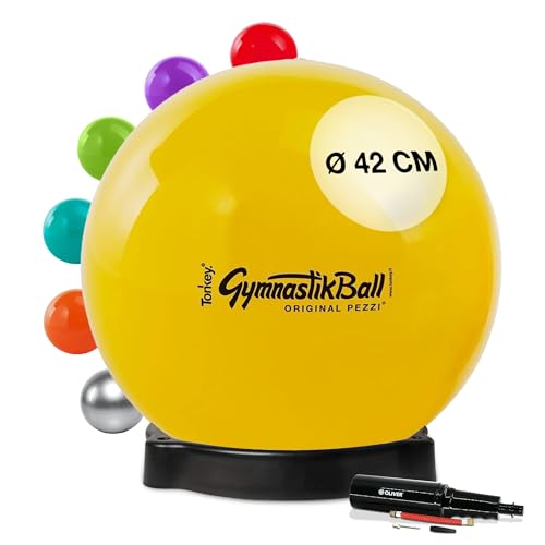 Original Pezziball Standard 42 cm gelb m. Ballschale & Pumpe Kombi Gymnastiball Original Pezziball Standard 42 cm gelb m. Ballschale & Pumpe Kombi Gymnastiball von PEZZI