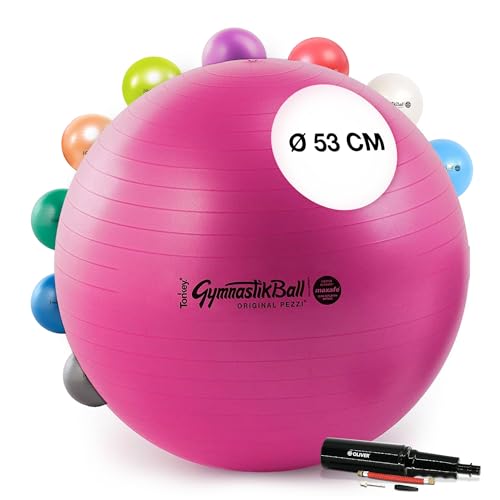 PEZZI Original Pezziball MAXAFE 53 cm m. Pumpe rubinrot Gymnastikball von PEZZI