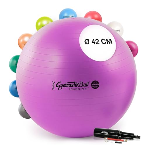 PEZZI Original Pezziball MAXAFE 42 cm m. Pumpe violett Gymnastikball von PEZZI