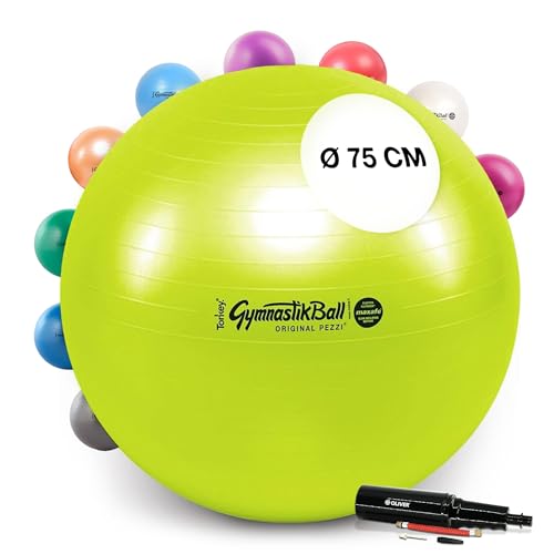 PEZZI Original Pezziball MAXAFE 75 cm m. Pumpe lindgrün Gymnastikball von PEZZI