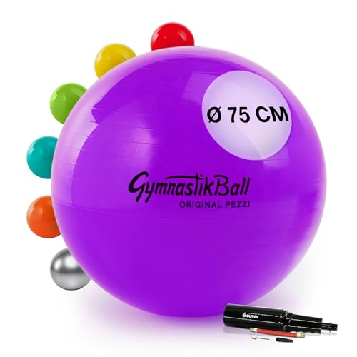 Pezzi Original Pezziball Standard 75 cm m. Pumpe Kombi Gymnastikball violett von Pezzi