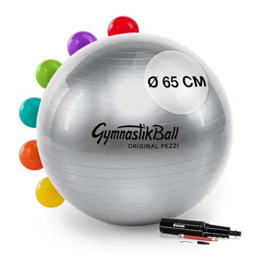 PEZZI Original Pezziball Standard 65 cm m. Pumpe Kombi Gymnastikball Anthra von PEZZI