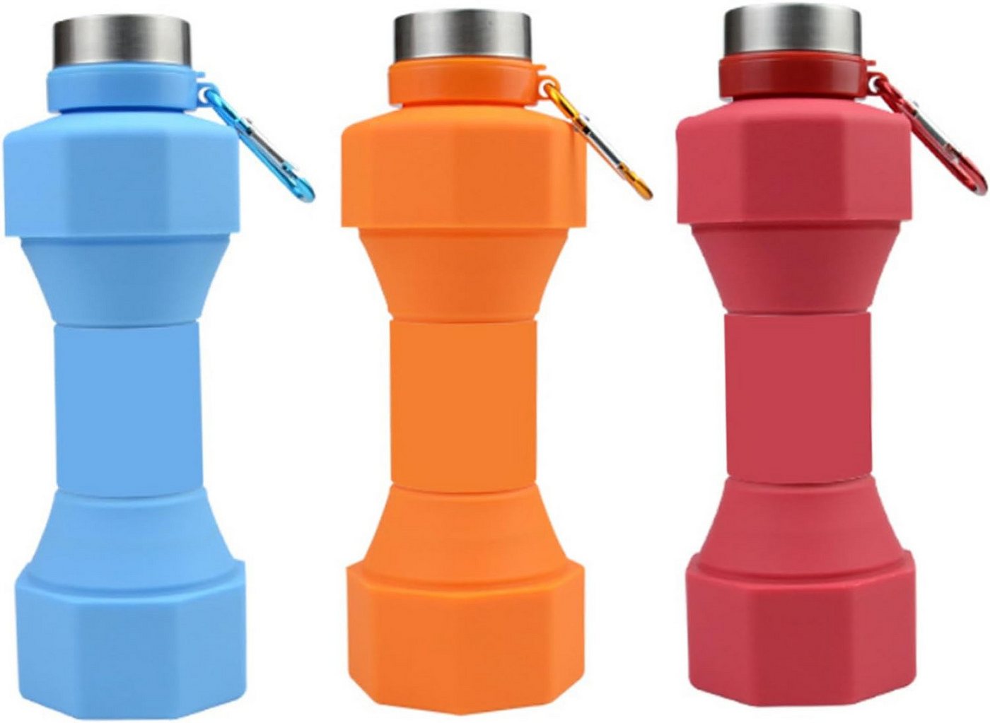 PFCTART Trinkflasche Zusammenklappbare Wasserflaschen 650 ml BPA Silikonwasserflasche, Wiederverwendbar und auslaufsicher von PFCTART
