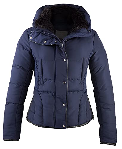 PFIFF 102073 Steppjacke Mollymook, wattierte Jacke, Seitenschlitze mit Reißverschluss, Stehkragen, Zwei-Wege-Reißverschluss mit Druckknopfleiste, Damenjacke, Reitjacke, Blau, Damen 34 von PFIFF