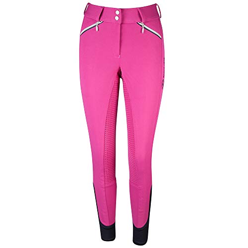 PFIFF 102486 Reithose 'Kelsey' Damen Grip Vollbesatz, Fuchsia-blau 36 von PFIFF