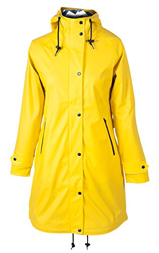 PFIFF Damen Regenmantel-NACE-wasserdicht Fleeceinnenfutter Jacke, gelb, XL von PFIFF