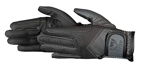 PFIFF Damen Reithandschuhe zweifarbig Handschuhe, schwarz/Grau, S von PFIFF