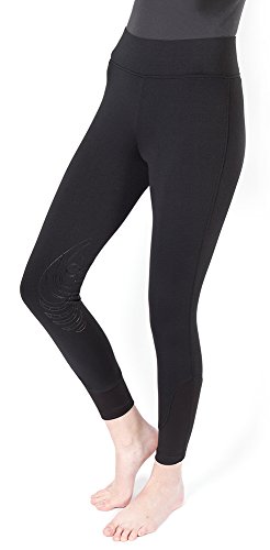 PFIFF Damen Reithose-Juliette-mit Grip Kniebesatz Reitleggins Hose, schwarz, 38 von PFIFF