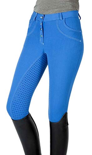 PFIFF Damen Reithose-Mabel-Grip-Besatz Besatzreithose Hose, blau, 36 von PFIFF