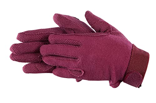 Pfiff 011318 Unisex Handschuhe Baumwolle , Reithandschuhe, rot (Bordeaux), M von PFIFF