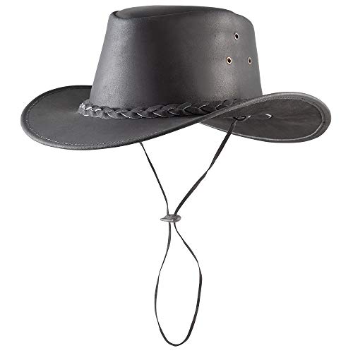 Pfiff 101004 Westernhut Utah, Rindleder, Cowboyhut, Hut Western Cowboy, Schwarz, M (58 cm) von PFIFF