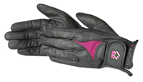 Pfiff 101853 Damen Reithandschuhe, Kunstleder Damenhandschuhe, Schwarz - Pink L Pfiff 101853 Damen Reithandschuhe, Kunstleder Damenhandschuhe, Schwarz - Pink L von PFIFF