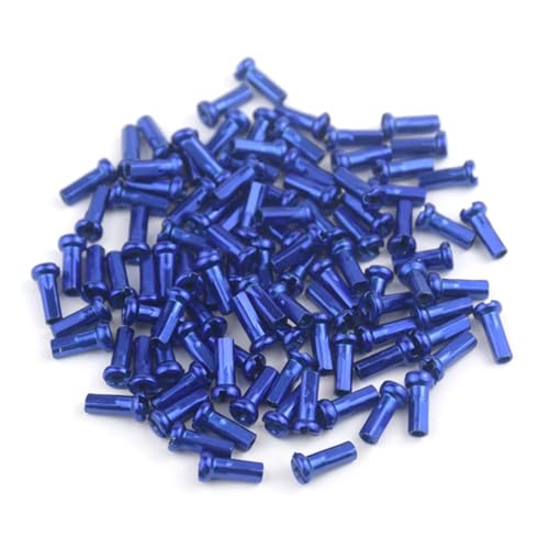50 Stück Mountainbike-Speichennippel, passend für 14G 2 mm Speichenteile (blau) von PFKXQBXC