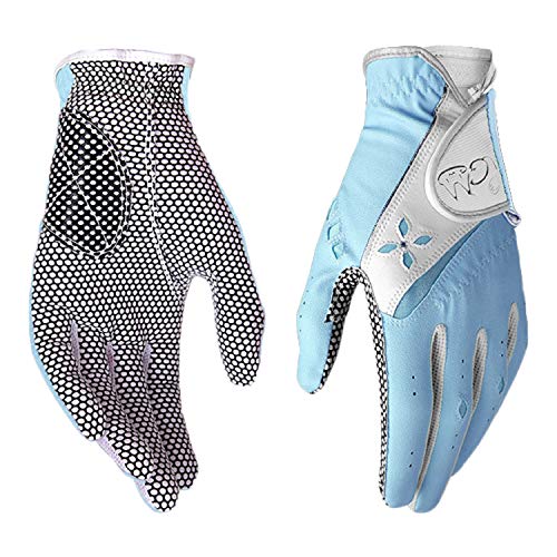 PGM Damen Golfhandschuh ein Paar, verbessertes Griffsystem, kühl und bequem (blau, 19, M) von PGM