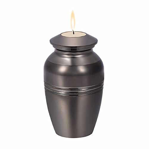 PGMUHNXV Sie können Kerzen anzünden – Miniglas aus Edelstahl für Beerdigung, Urne, Asche, Andenken, Schatulle, Haustier, Mensch, Gedenkmedaillon von PGMUHNXV
