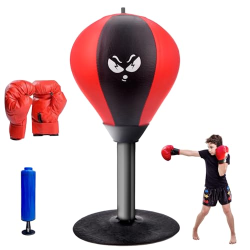 Fun Punch Rage Bag, Desktop-Boxsack, robuster Saugnapf, Desktop-Boxball, Schreibtisch-Boxsack, Boxausrüstung, Spielzeug, Geschenke für Kinder (mit Handschuhen) von PGonline