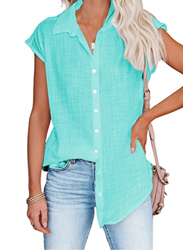 PHARAH Hemd Damen Oberteile, Damenbluse Sommer Süßer Blumendruck Rundhals Pullover Blusen Oberteile Elegante Kurze Puffärmel Tunika Oberteile Locker Boho Strand T-Shirts Für Damen Mädchen,Türkis,M PHARAH Hemd Damen Oberteile, Damenbluse Sommer Süßer Blumendruck Rundhals Pullover Blusen Oberteile Elegante Kurze Puffärmel Tunika Oberteile Locker Boho Strand T-Shirts Für Damen Mädchen,Türkis,M von PHARAH