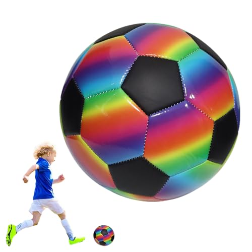 PHASZ Regenbogen-Fußball, Regenbogen-Fußball für Sportübungen, tragbarer PVC-Fußball, Sportgeräte, Fitnessball für Strand, Garten, Spielplatz von PHASZ