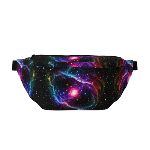 Cosmic Galaxy Große Bauchtasche, Geschenke für Sport, Festival, Workout, Reisen, Laufen, Freizeit, Schwarz , Einheitsgröße von PHAYAH