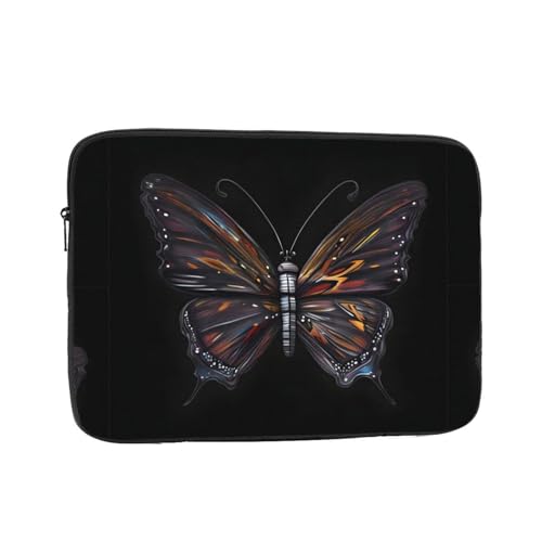 Mystery Butterfly Laptoptasche, strapazierfähig, für die meisten Laptops und iPads, stoßfest, schlanke Hülle, Schwarz , 38,1 cm von PHAYAH