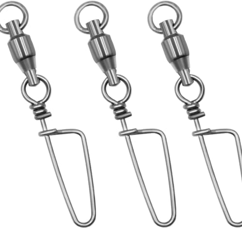 PHECDA PROFLY 15/25PCS Kugellager Wirbel mit Coastlock Snap für Salzwasser Süßwasser Größe: 0-10# Stärke: 11-275LB (6#-145LB-25PCS) von PHECDA PROFLY