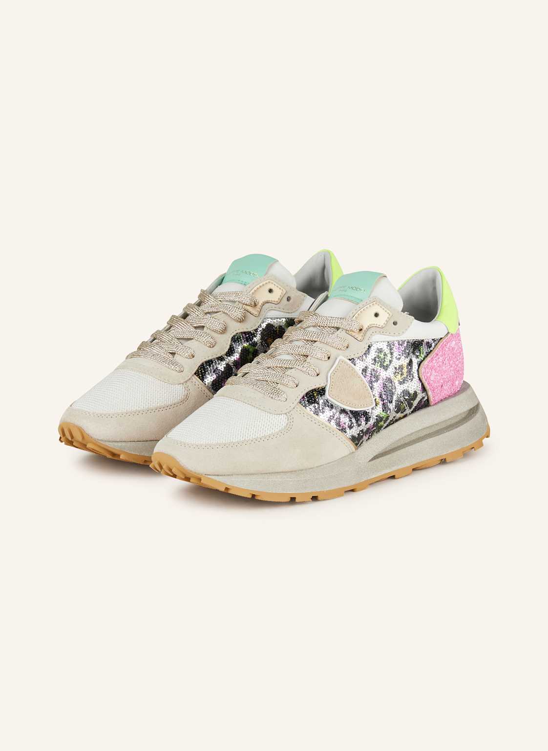 Philippe Model Sneaker Tropez Mit Pailletten beige Philippe Model Sneaker Tropez Mit Pailletten beige von PHILIPPE MODEL
