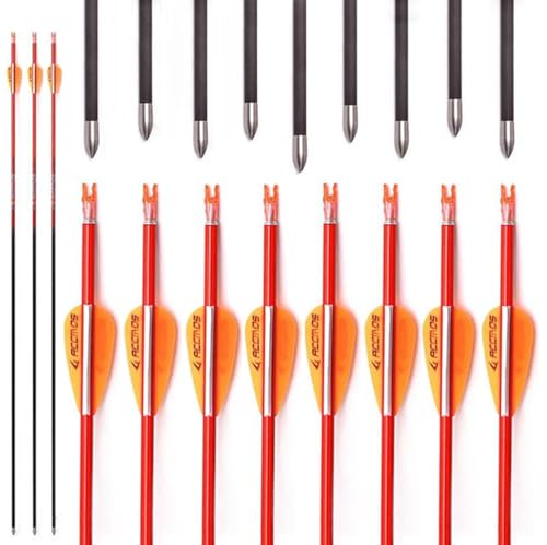 PHILOCS 12 Stück ID 4,2mm Orange Kohlepfeile, Spine 1000 für Compound-Bogen Recurve-Bögen Jagd Bogenschießen Praxis von PHILOCS